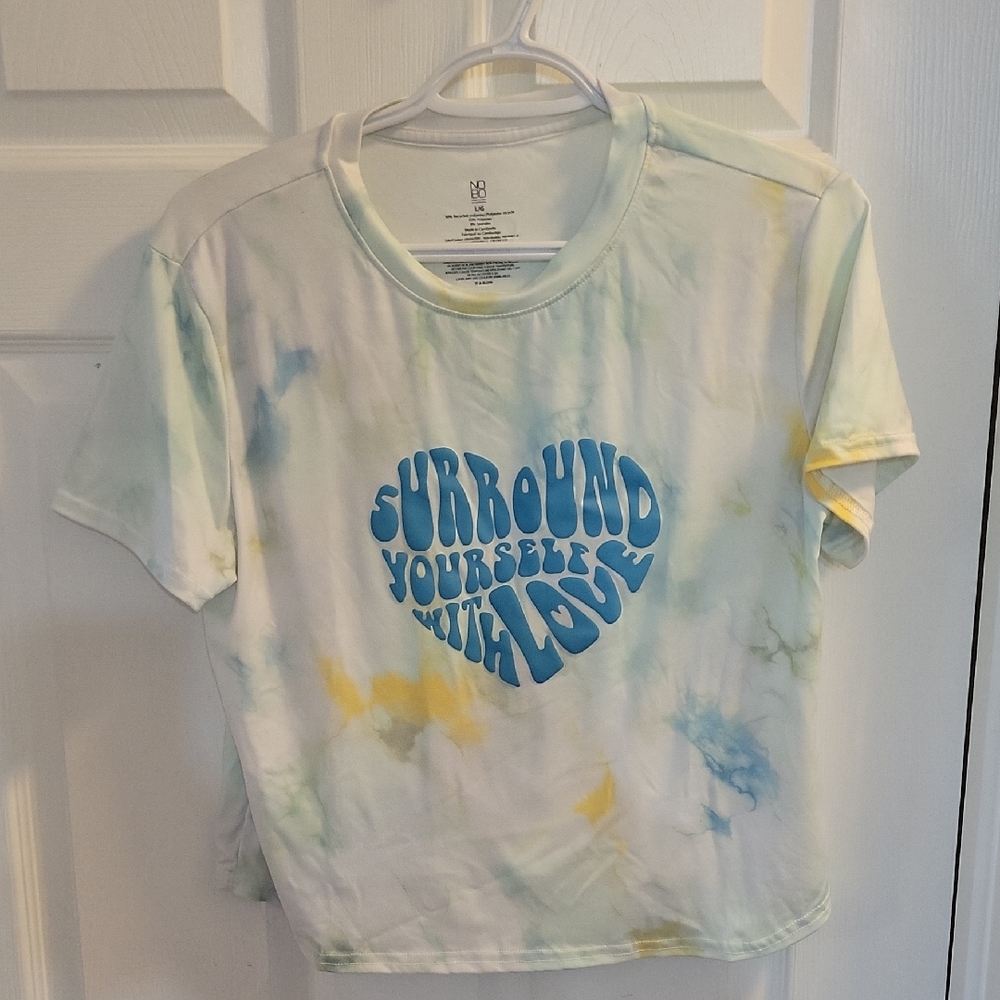 No Boundaries Tie-Dye Shirt with Blue and Yellow Accents